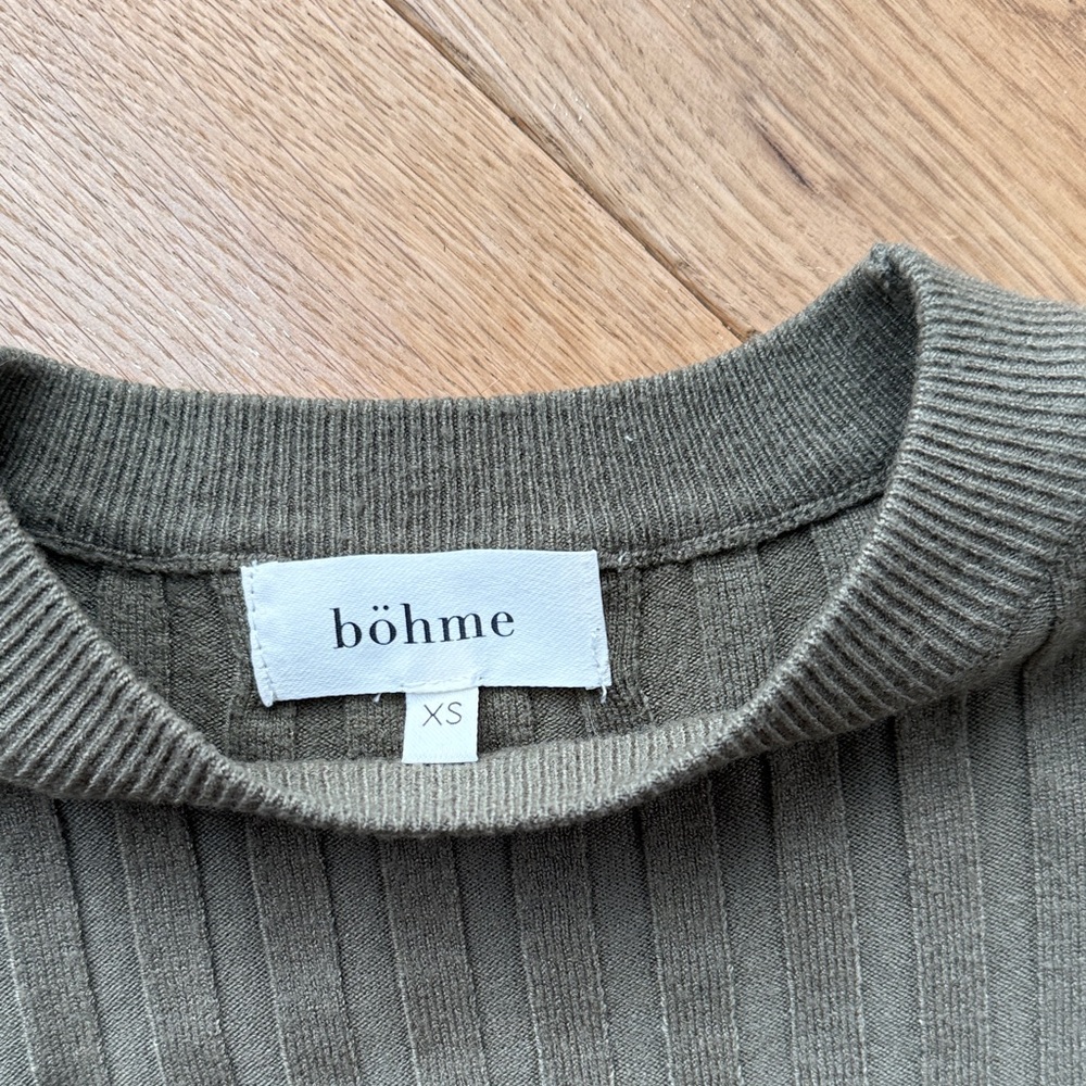 Bohme Olive Ribbed Tunic Top - Picture 2 of 2